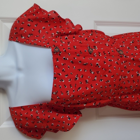 Sienna Sky women's S Red dress with button and ruffle detail - Picture 2 of 10